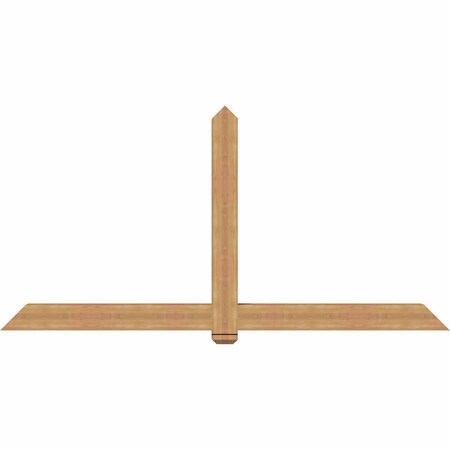 Ekena Millwork Eugene Smooth Timber Gable Bracket, Western Red Cedar, 96"W x 48"H x 5 1/2"D x 5 1/2"F, 12/12 Pitch GBW096X48X0606EUG00SWR